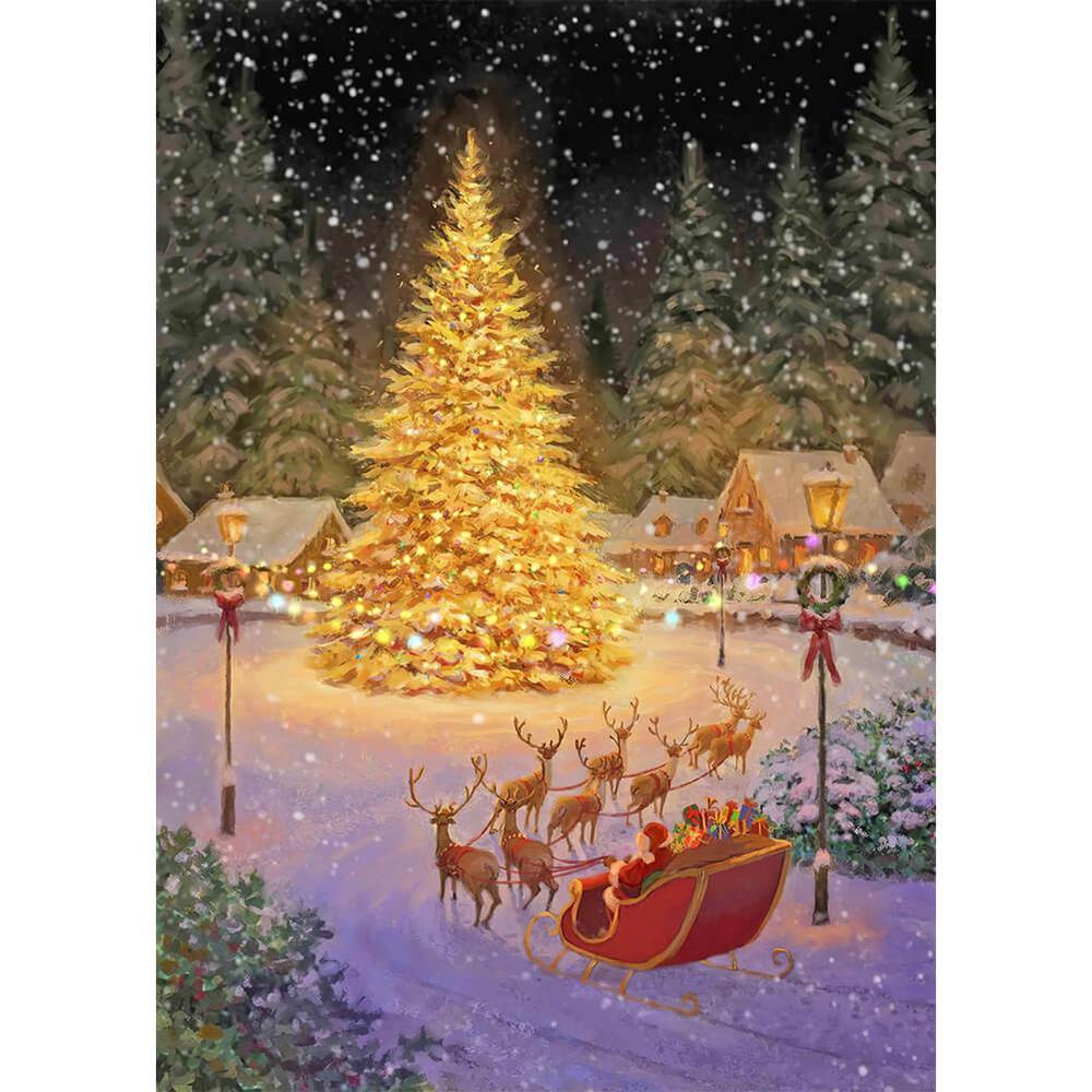 Free Golden Christmas Tree - MyCraftsGfit - Free 5D Diamond Painting