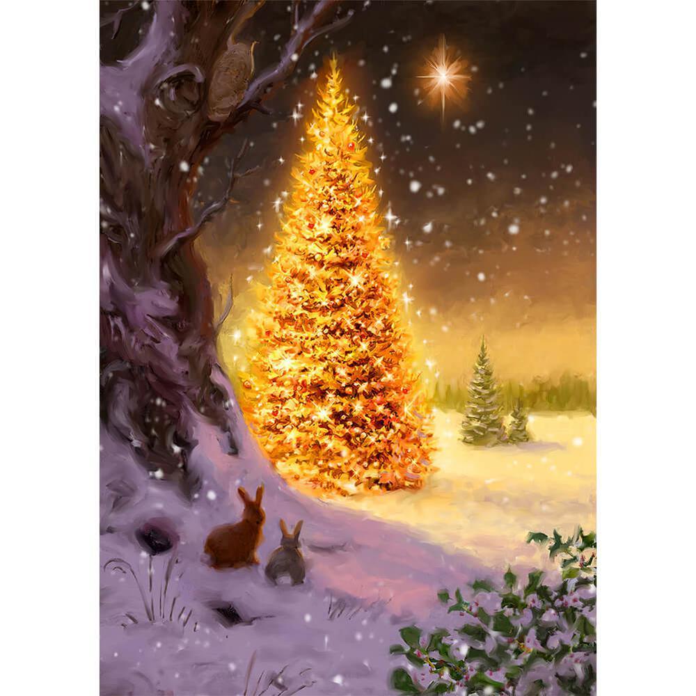 Free Golden Christmas Tree - MyCraftsGfit - Free 5D Diamond Painting