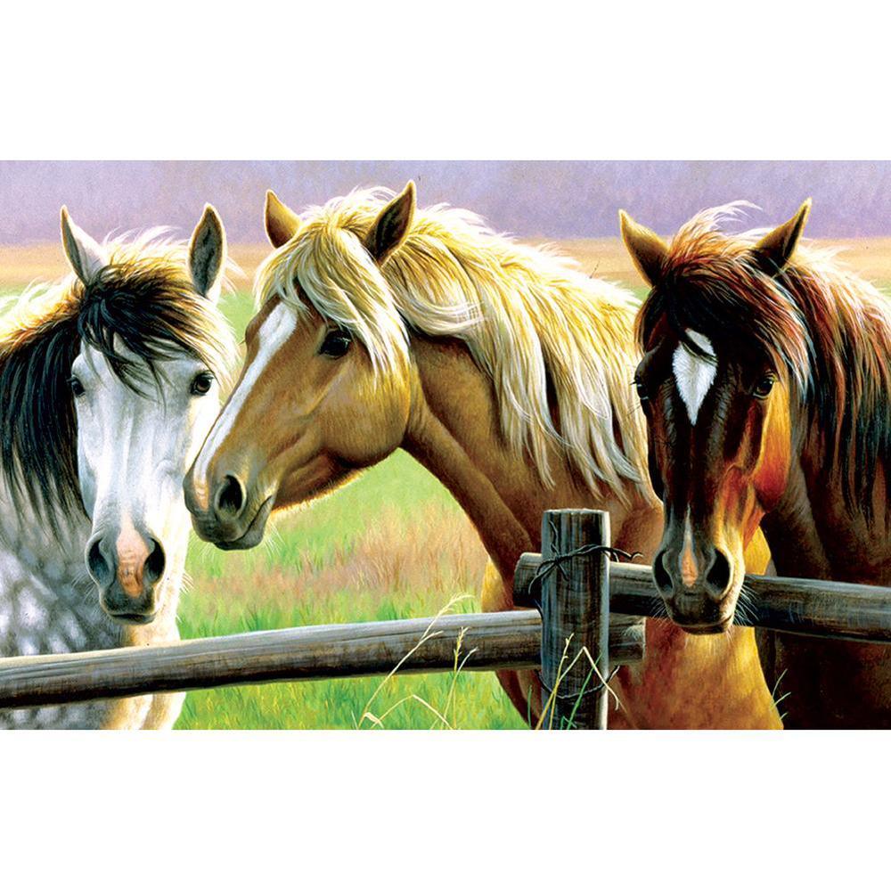 Free Grassland Horses - MyCraftsGfit - Free 5D Diamond Painting