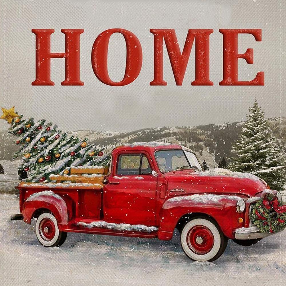 Free "HOME" Car And Christmas Tree - MyCraftsGfit - Free 5D Diamond Painting