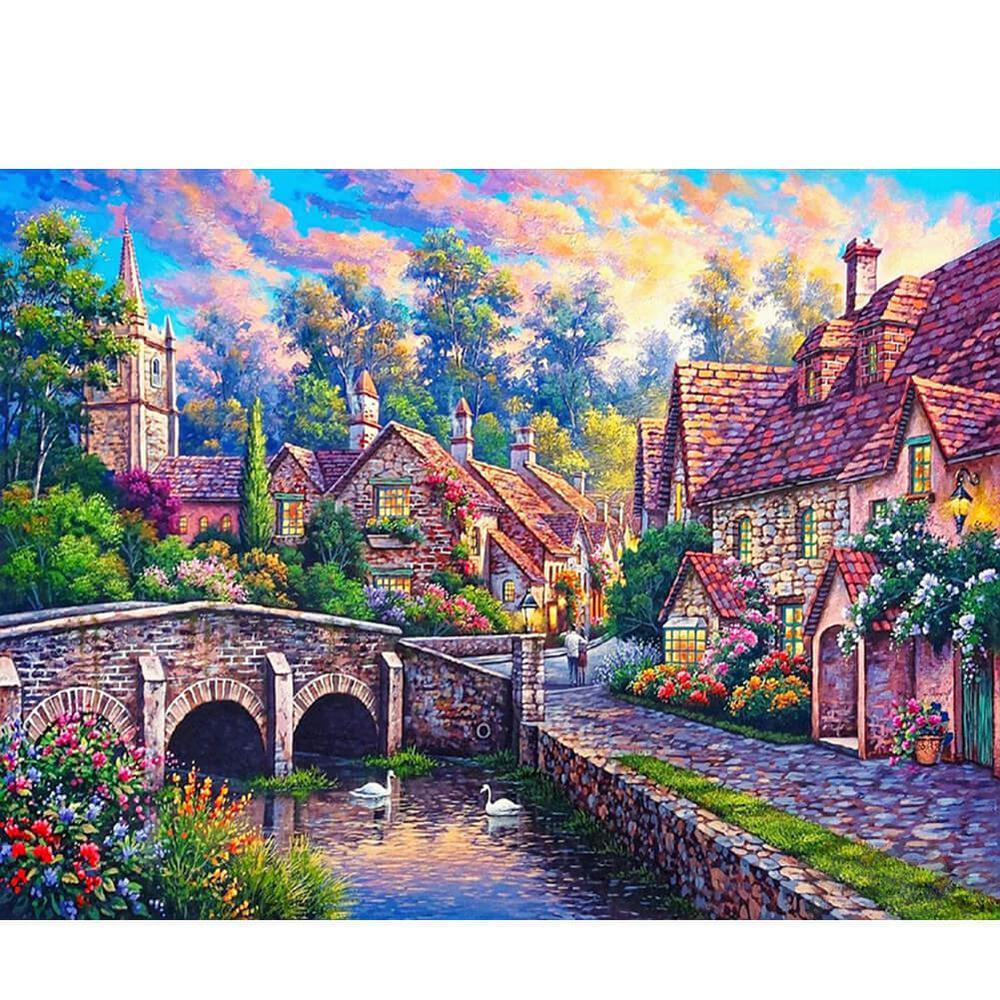 Free House Scenery - MyCraftsGfit - Free 5D Diamond Painting