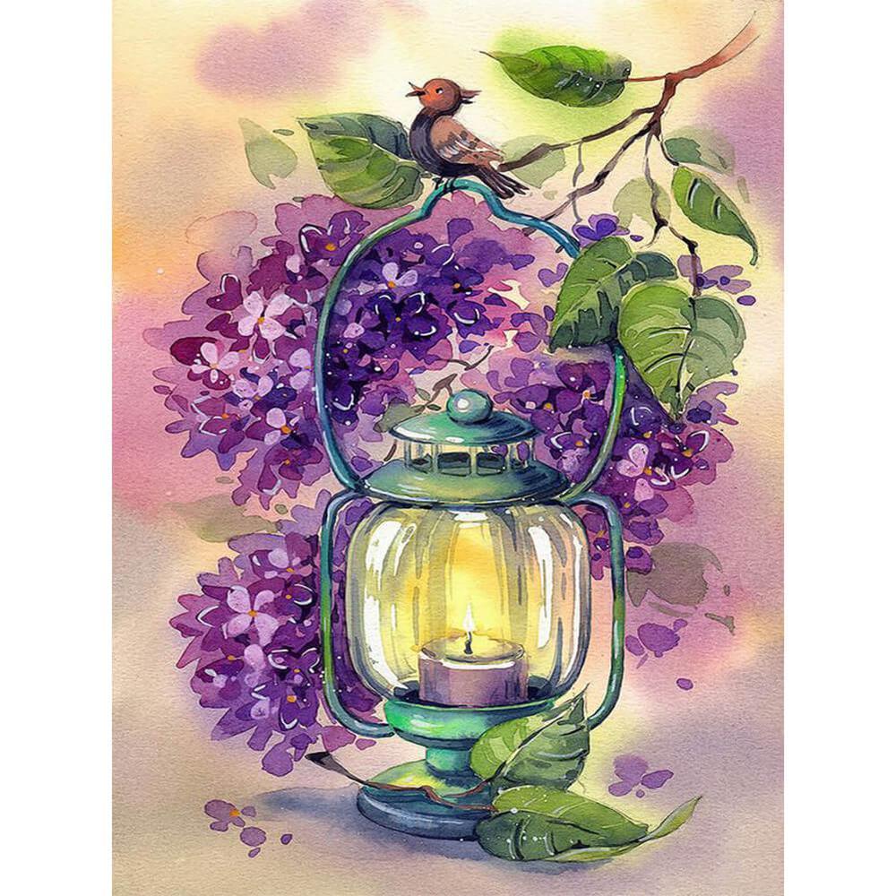 Free Hydrangea Lantern - MyCraftsGfit - Free 5D Diamond Painting