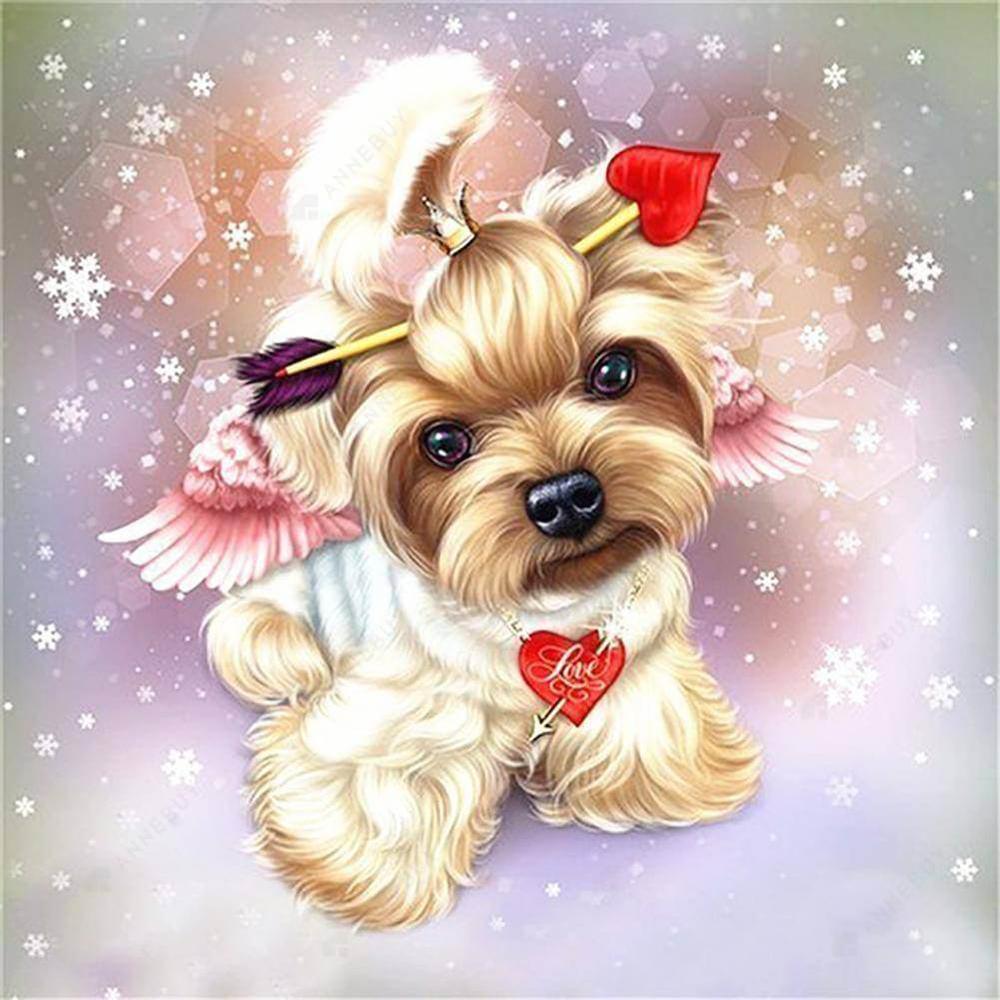 Free Love Angel Dog - MyCraftsGfit - Free 5D Diamond Painting