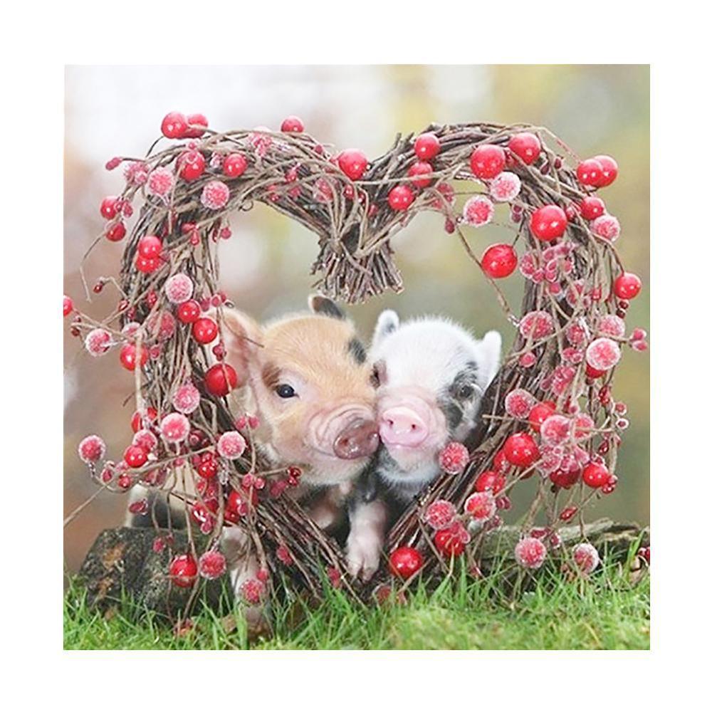 Free Lovely Pigs - MyCraftsGfit - Free 5D Diamond Painting