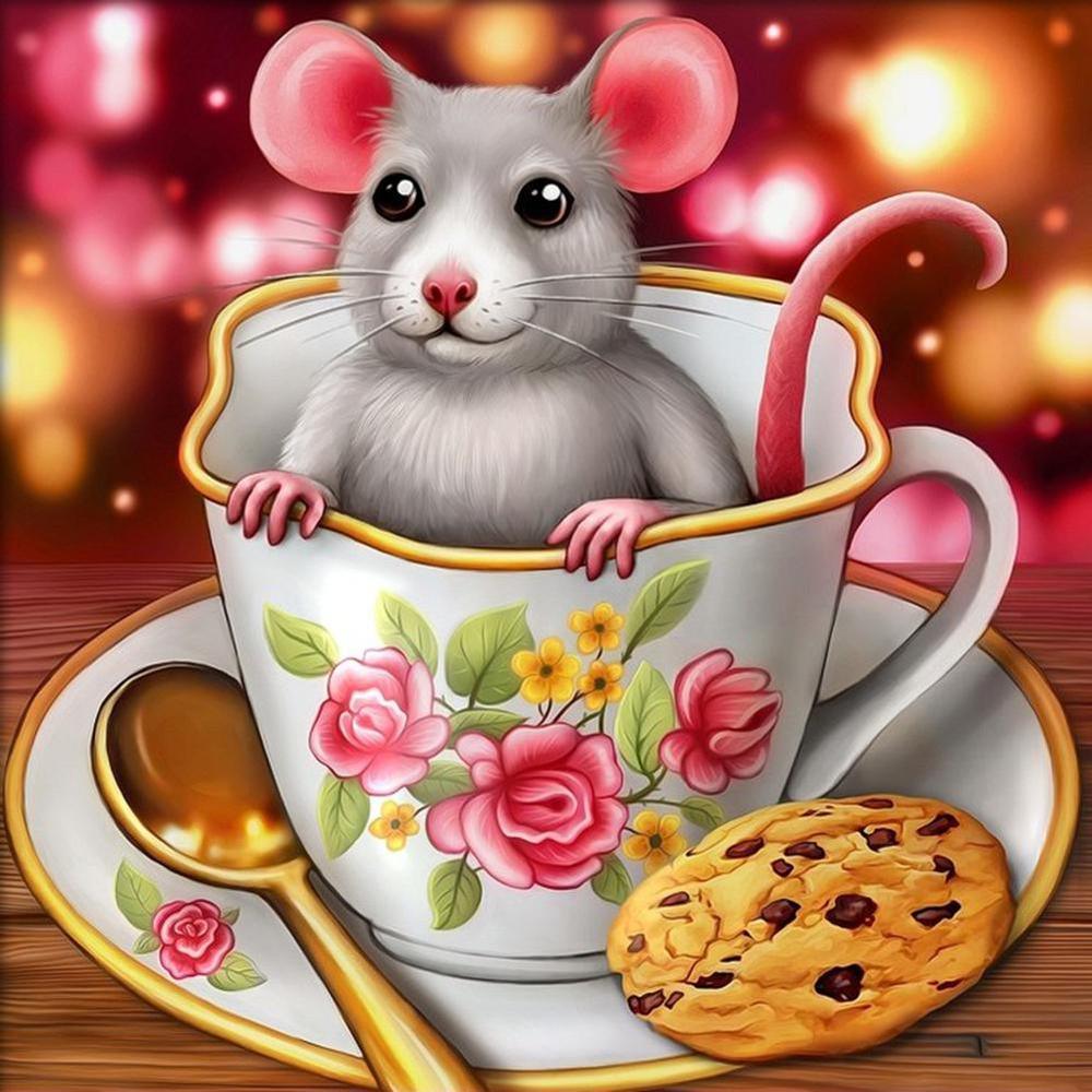 Free Mouse and Cup - MyCraftsGfit - Free 5D Diamond Painting