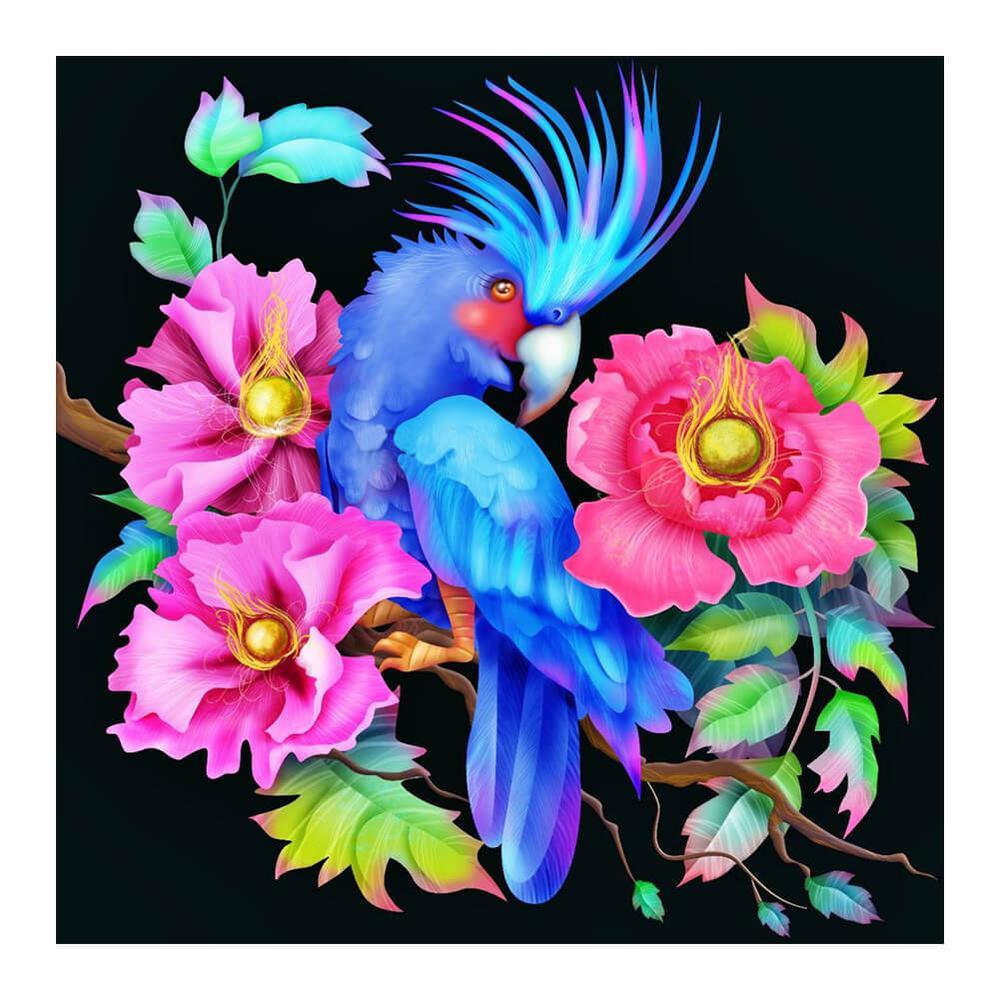 Free Parrot Flower - MyCraftsGfit - Free 5D Diamond Painting