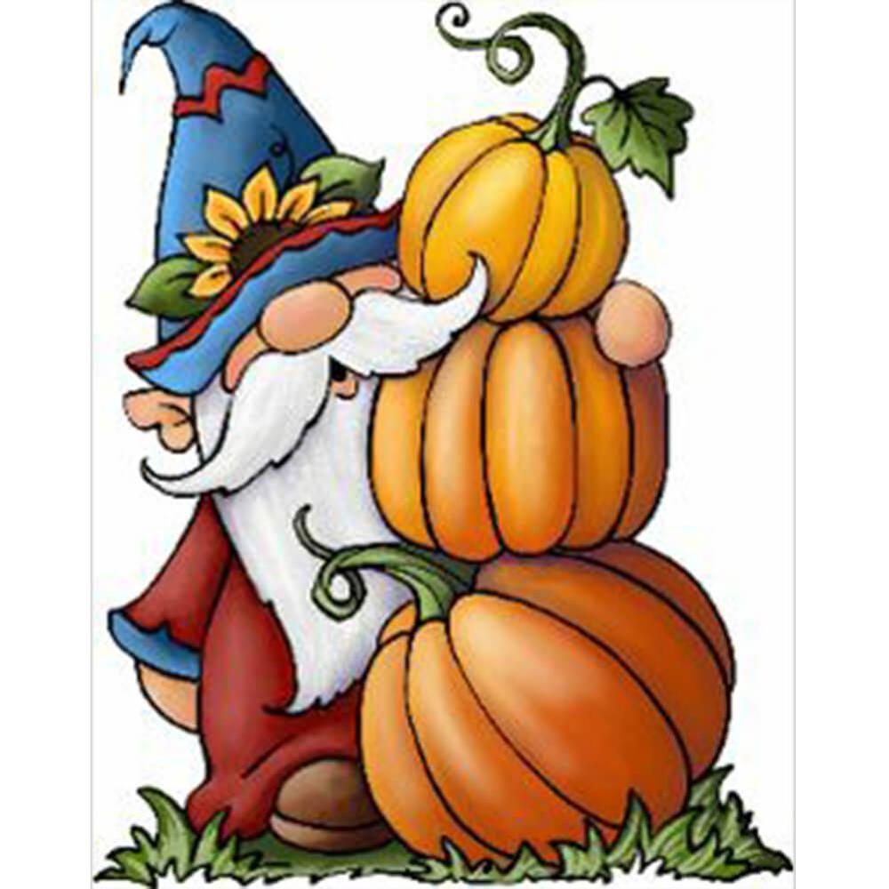 Free Pumpkin Gnome - MyCraftsGfit - Free 5D Diamond Painting