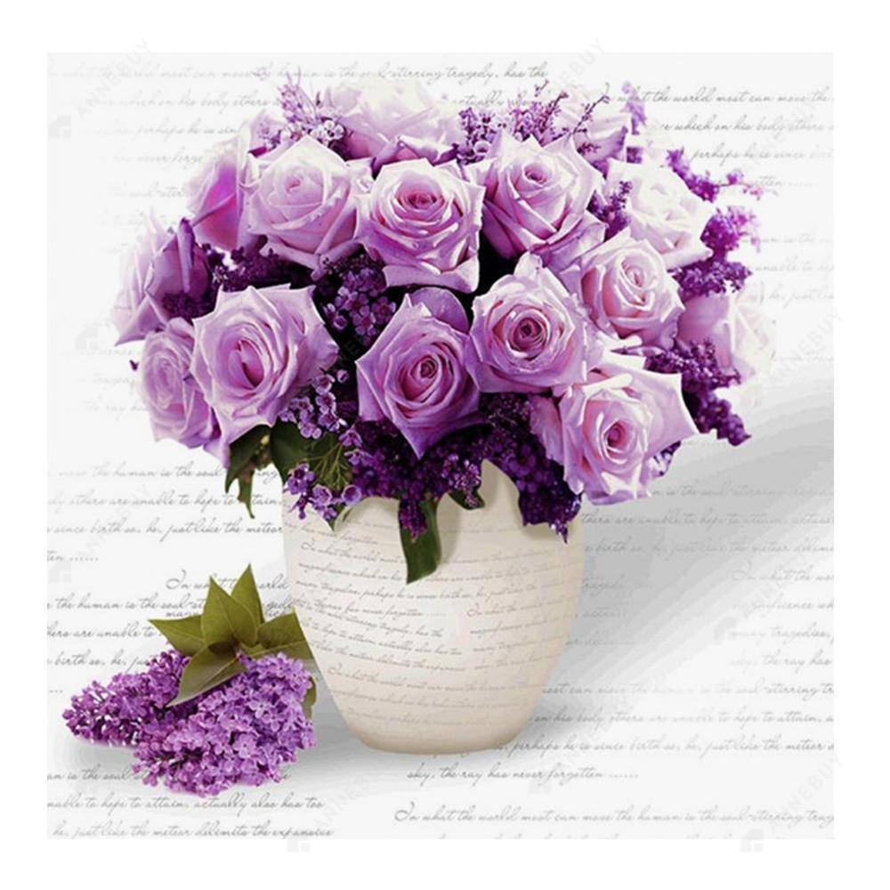 Free Purple Rose - MyCraftsGfit - Free 5D Diamond Painting