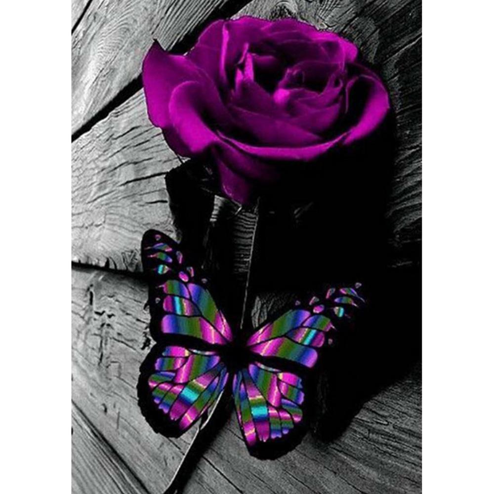 Free Purple Rose - MyCraftsGfit - Free 5D Diamond Painting