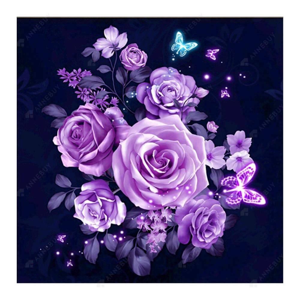 Free Purple Rose - MyCraftsGfit - Free 5D Diamond Painting