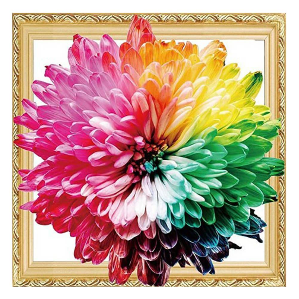 Free Rainbow Flower - MyCraftsGfit - Free 5D Diamond Painting