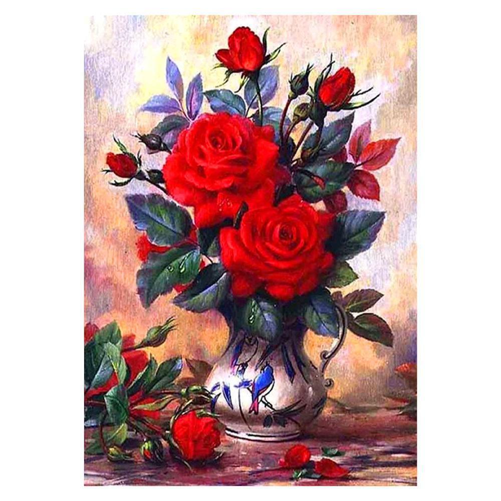 Free Red Flower - MyCraftsGfit - Free 5D Diamond Painting