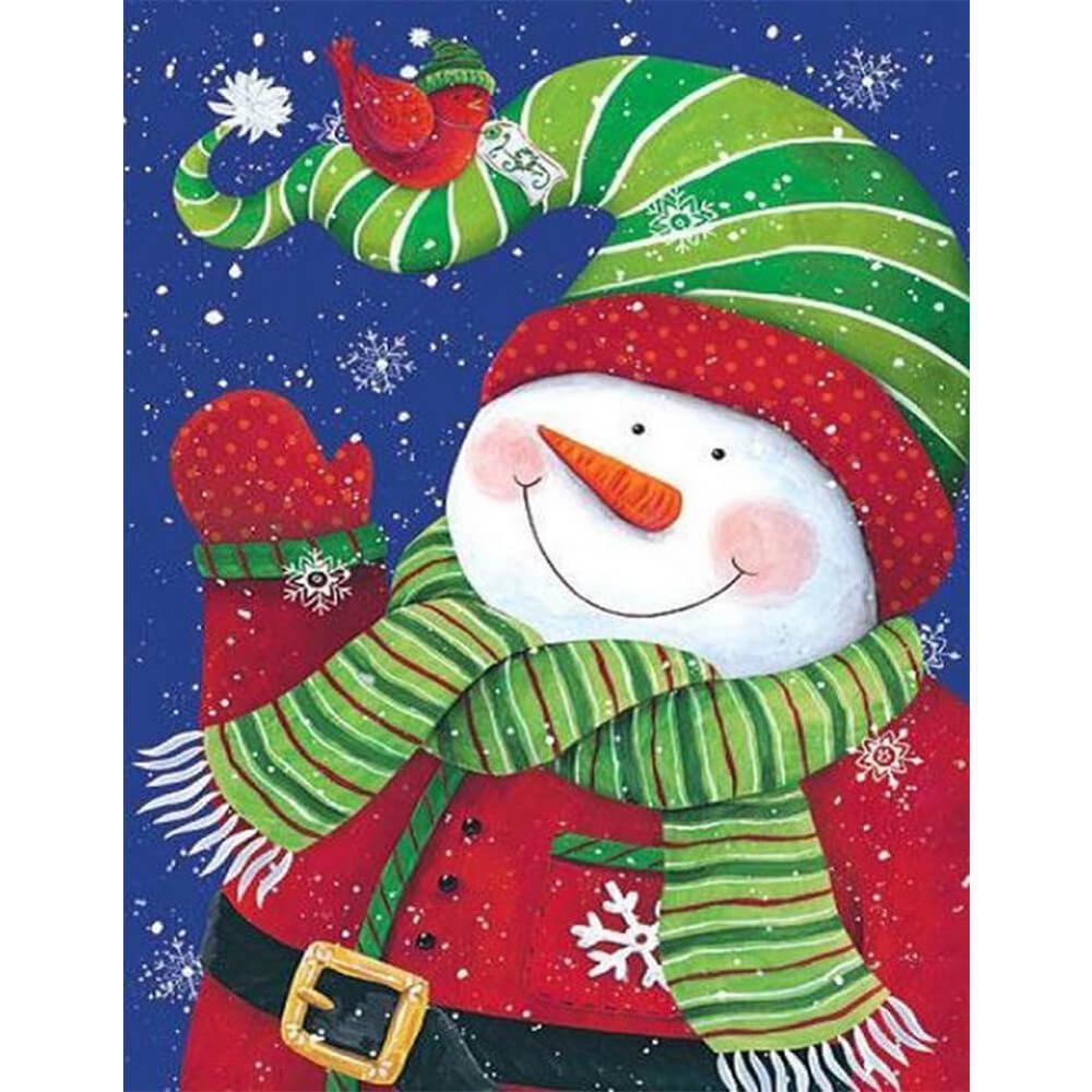 Free Red Snowman - MyCraftsGfit - Free 5D Diamond Painting