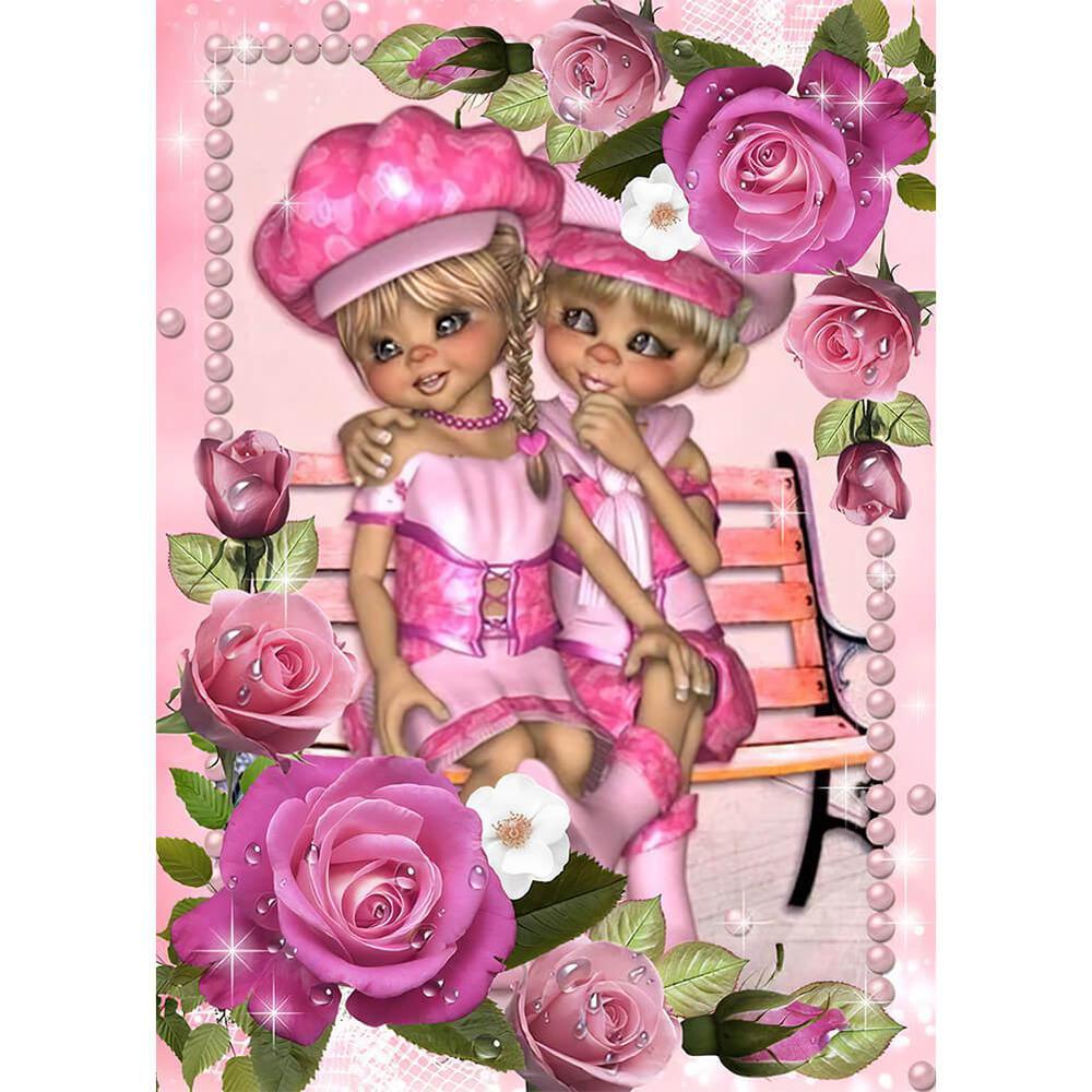 Free Rose Girls - MyCraftsGfit - Free 5D Diamond Painting