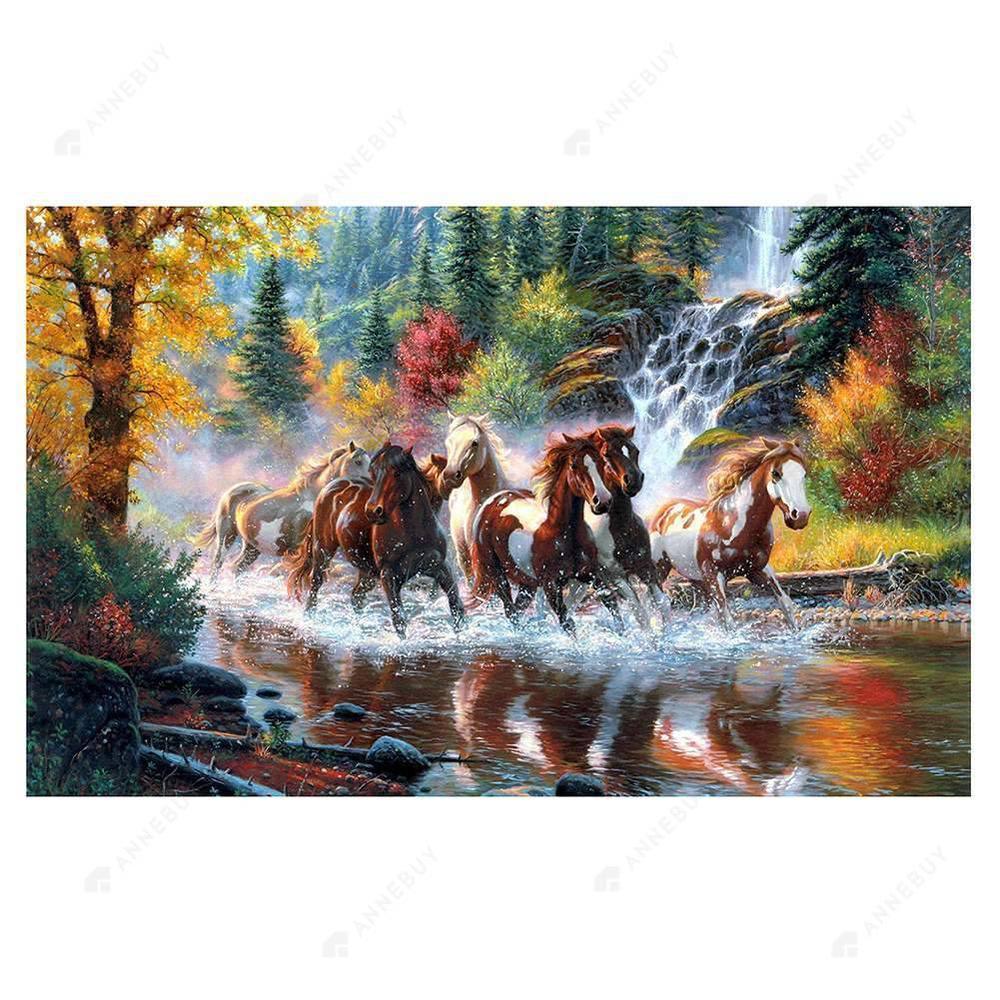 Free Running Horses - MyCraftsGfit - Free 5D Diamond Painting