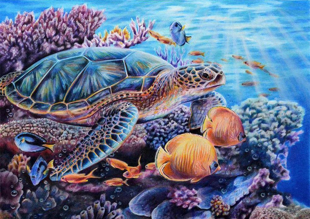 Free Sea Turtles - MyCraftsGfit - Free 5D Diamond Painting