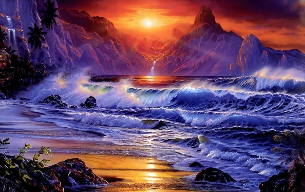 Free Seaside Scenery - MyCraftsGfit - Free 5D Diamond Painting