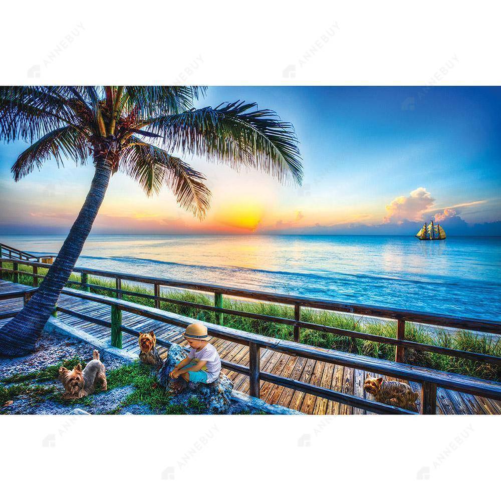 Free Seaside View - MyCraftsGfit - Free 5D Diamond Painting