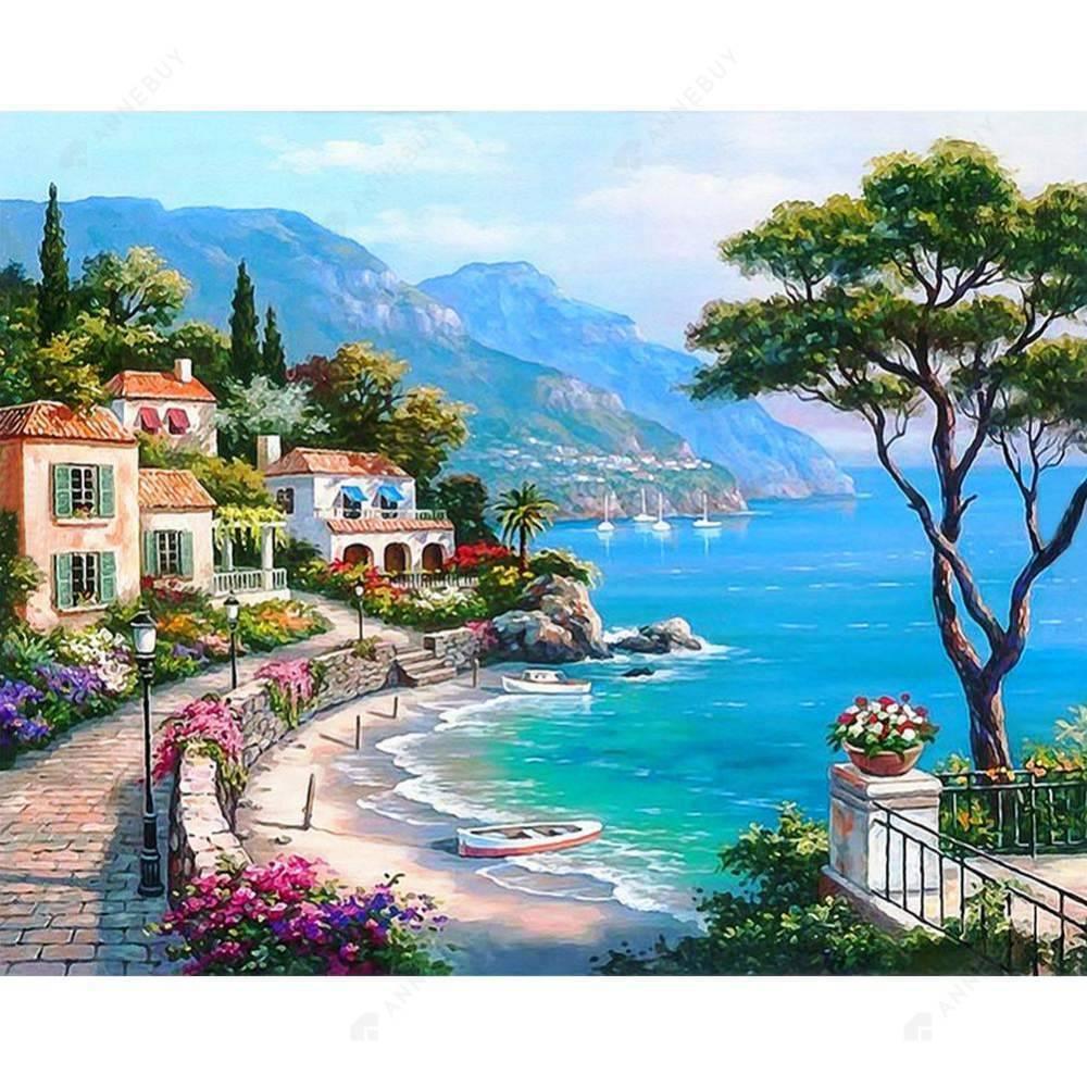 Free Seaside Villa - MyCraftsGfit - Free 5D Diamond Painting