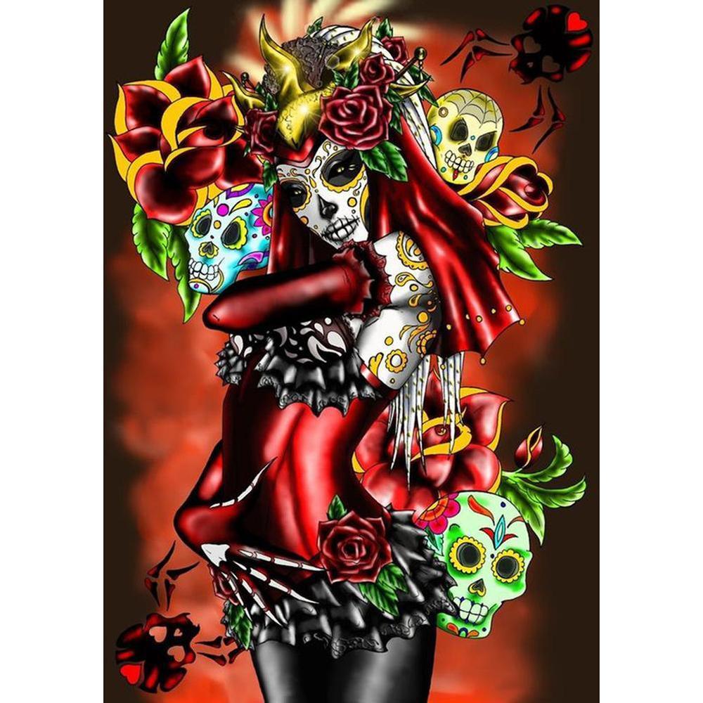 Free Skull Beauty - MyCraftsGfit - Free 5D Diamond Painting