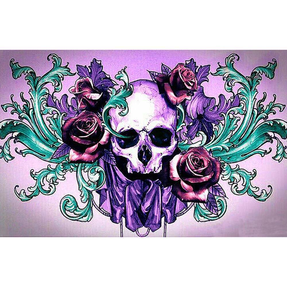 Free Skull Flower - MyCraftsGfit - Free 5D Diamond Painting