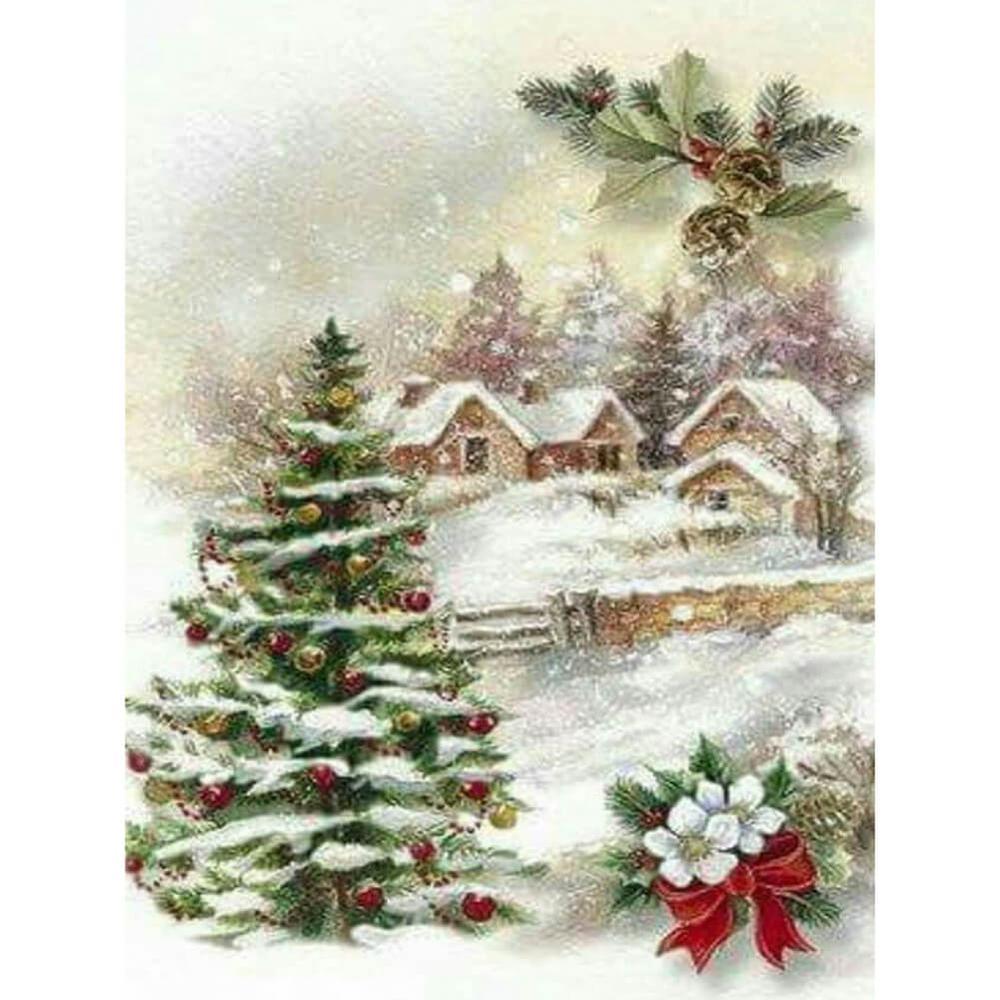 Free Snow Landscape - MyCraftsGfit - Free 5D Diamond Painting