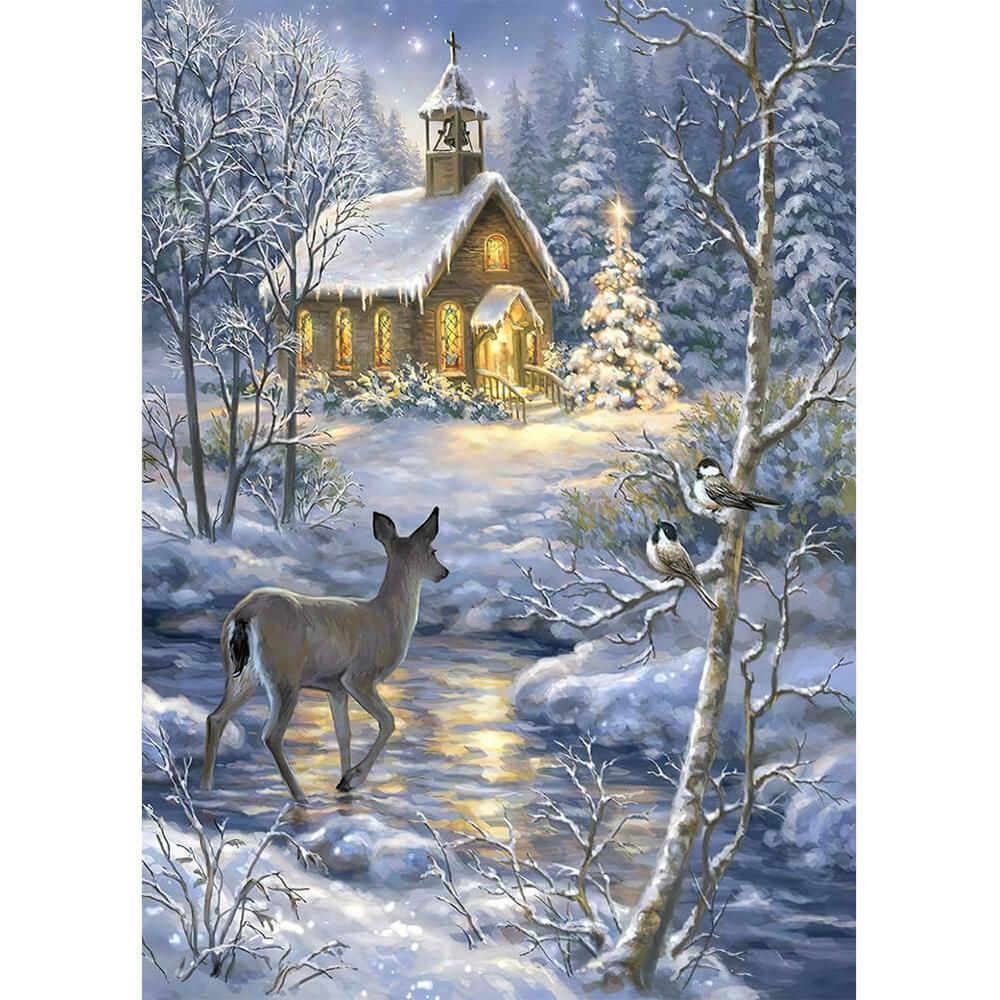 Free Snow Scene - MyCraftsGfit - Free 5D Diamond Painting