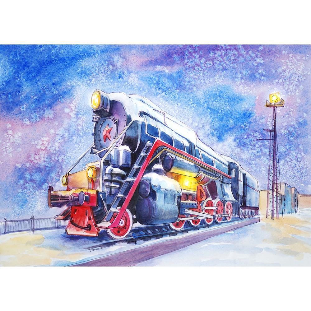 Free Snow Train - MyCraftsGfit - Free 5D Diamond Painting