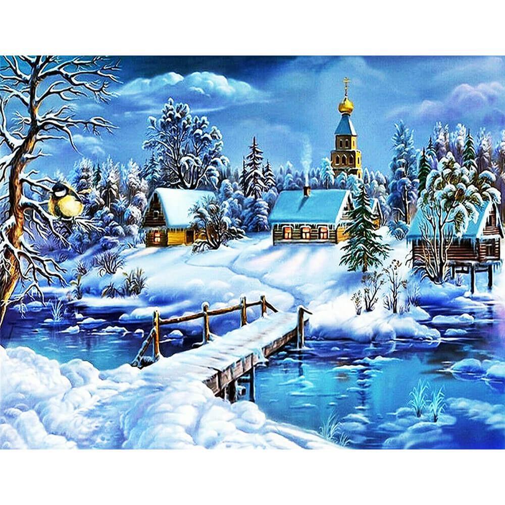 Free Snow village - MyCraftsGfit - Free 5D Diamond Painting