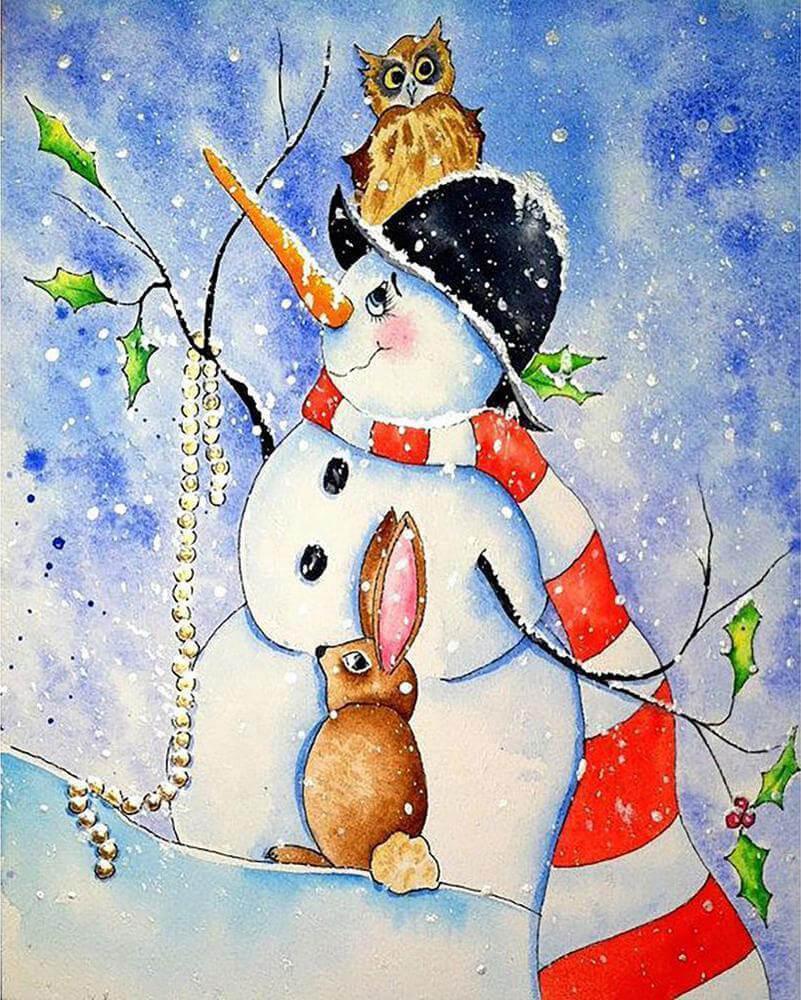 Snowman Free 5D Diamond Painting Kits MyCraftsGfit - Free 5D Diamond Painting mycraftsgift.com