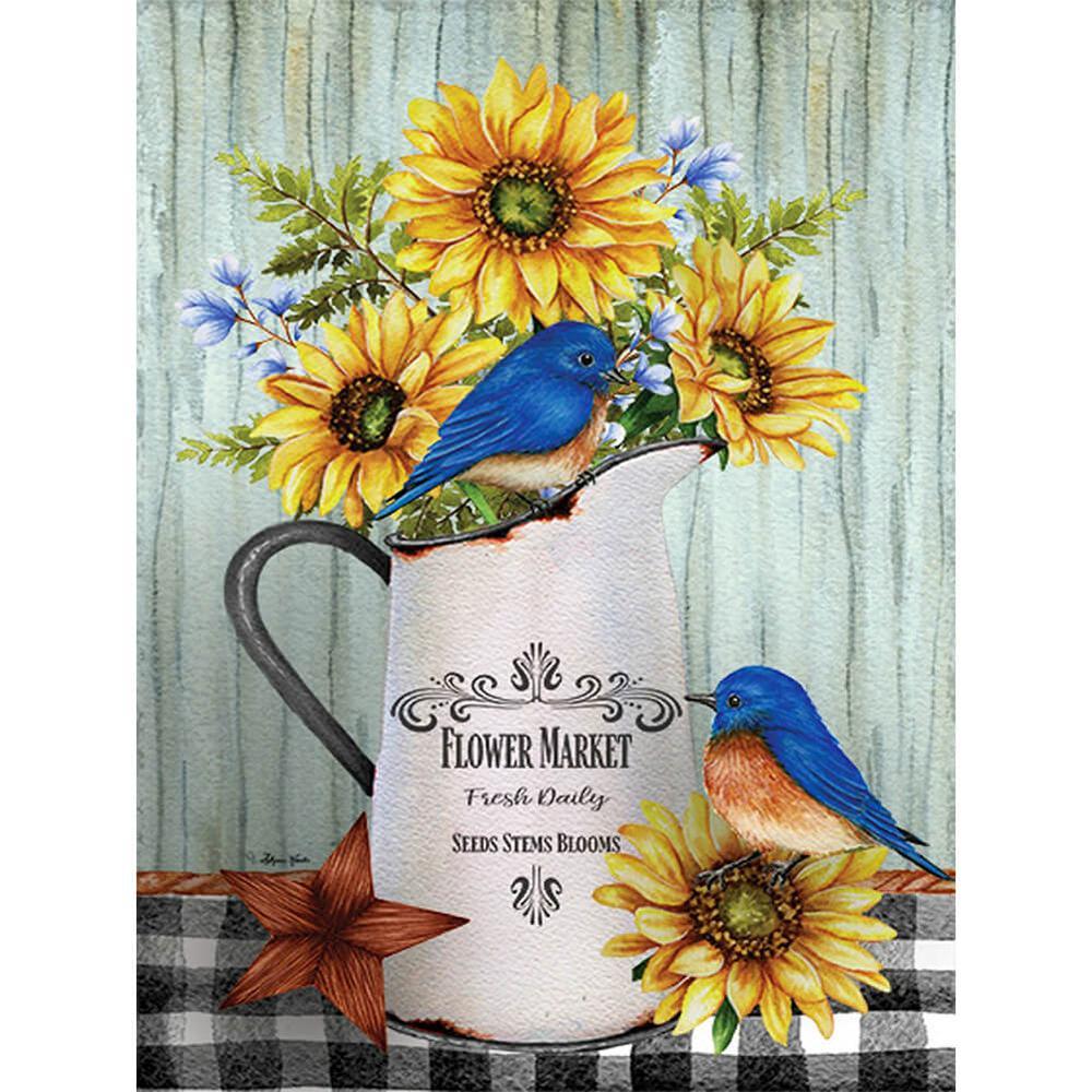 Free Sunflower Bird - MyCraftsGfit - Free 5D Diamond Painting