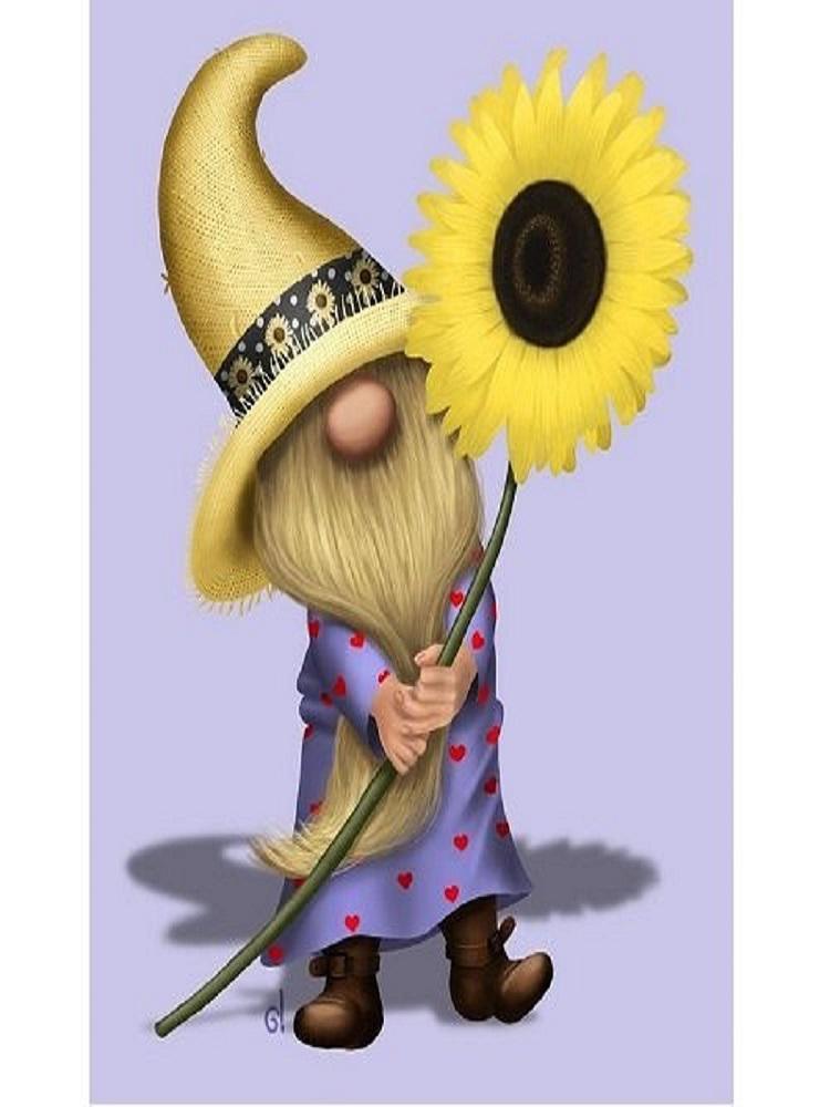 Free Sunflower Gnome - MyCraftsGfit - Free 5D Diamond Painting