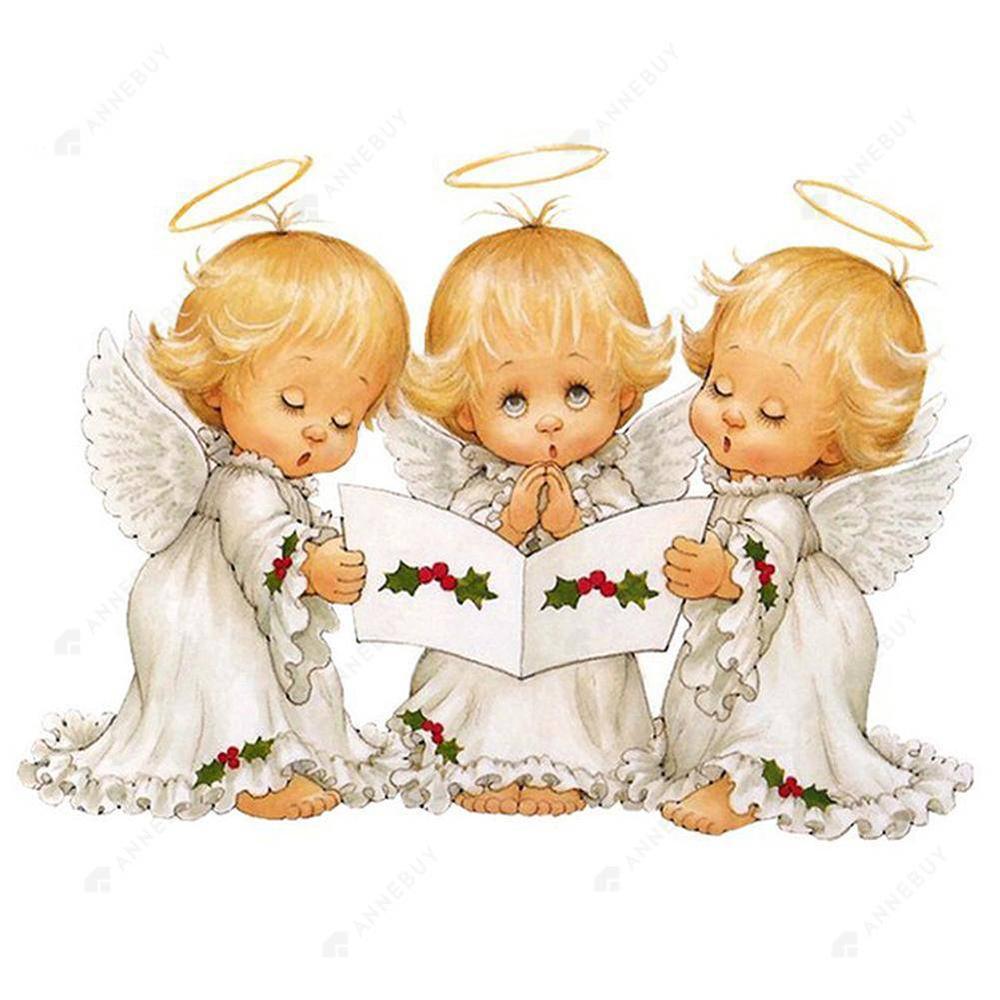 Free Three Cute Angel - MyCraftsGfit - Free 5D Diamond Painting