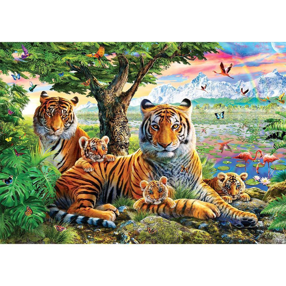 Free Tiger Family - MyCraftsGfit - Free 5D Diamond Painting