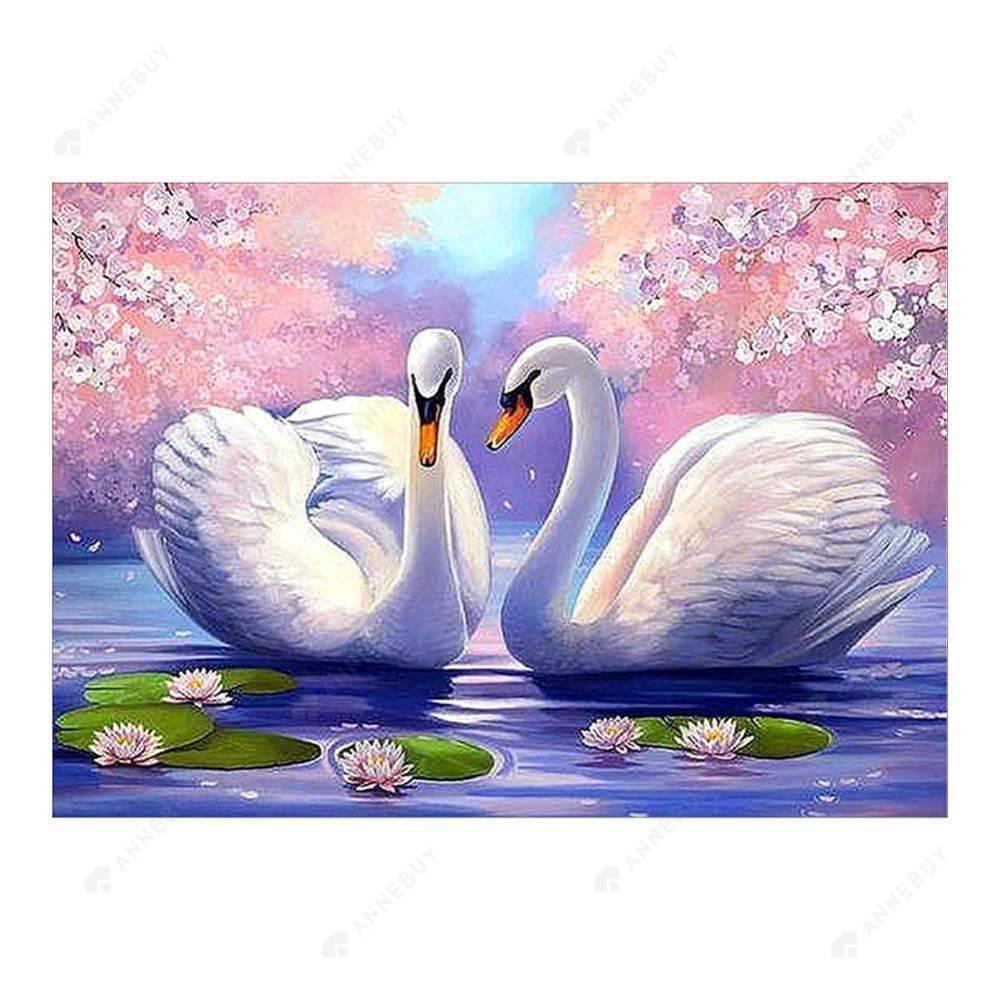 Free Two Swans - MyCraftsGfit - Free 5D Diamond Painting