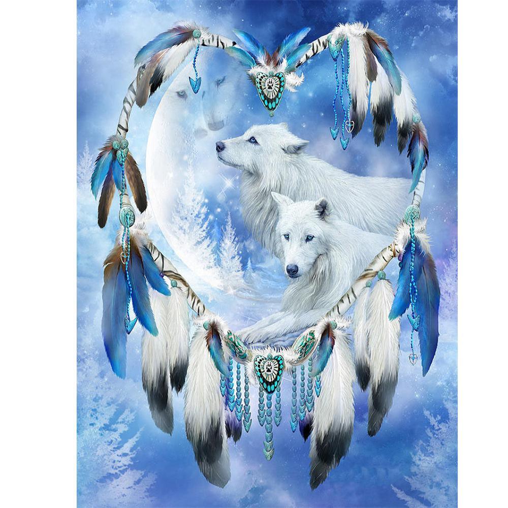 Free Wolf Dream Catcher - MyCraftsGfit - Free 5D Diamond Painting