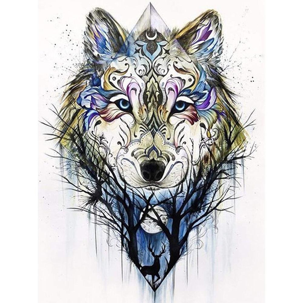 Free Wolf in Forest - MyCraftsGfit - Free 5D Diamond Painting